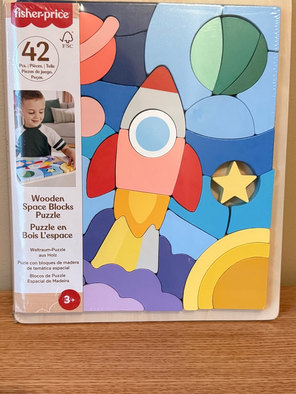 New-Fisher-Price Rocket & Space Wooden Puzzle
